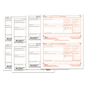 ESTOP22990 - W-2 Tax Forms, 4-Part, 5 1-2 X 8 1-2, Inkjet-laser, 50 W-2s & 1 W-3