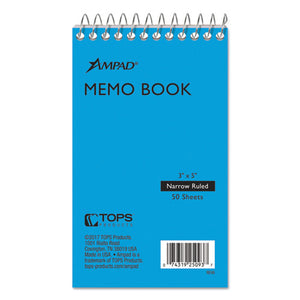 ESTOP25093 - Wirebound Pocket Memo Book, Narrow, 5 X 3, White, 50 Sheets