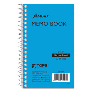 ESTOP25095 - Wirebound Pocket Memo Book, Narrow, 5 X 3, White, 50 Sheets