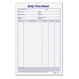 ESTOP30041 - Daily Time And Job Sheets, 8 1-2 X 5 1-2, 200-pad, 2-pack