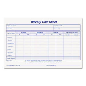 ESTOP30071 - Weekly Time Sheets, 5 1-2 X 8 1-2, 50-pad, 2-pack