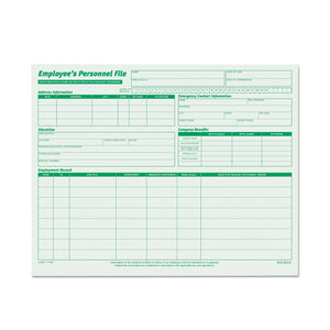ESTOP3287 - Employee Record File Folders, Straight Cut, Letter, 2-Sided, Green Ink, 20-pack