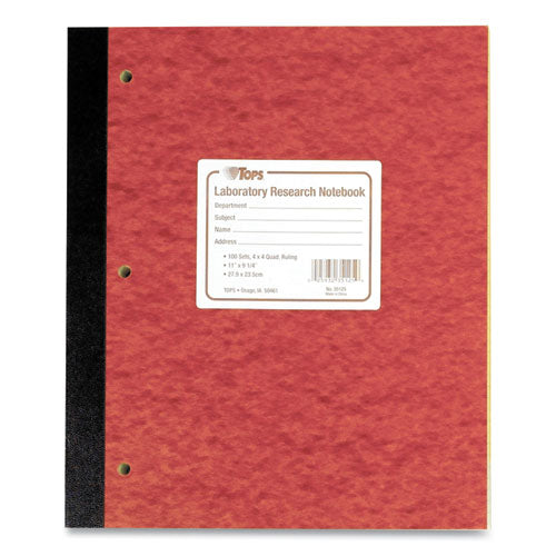 Laboratory Research Notebook, Quadrille Rule, Red Cover, 11 X 8.5, 100 Sheets