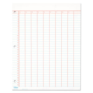 ESTOP3619 - Data Pad W-numbered Column Headings, 11 X 8 1-2, White, 50 Sheets