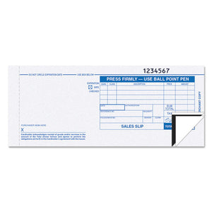ESTOP38538 - Credit Card Sales Slip, 7 7-8 X 3-1-4, Three-Part Carbonless, 100 Forms
