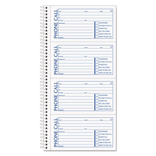 ESTOP4008 - Spiralbound Message Book, 2 3-4 X 5, Carbonless Duplicate, 600-Set Book