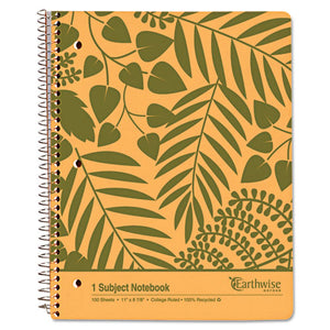 Earthwise By 100% Recycled Notebooks, 1 Subject, Medium-college Rule, Tan Cover, 11 X 8.88, 100 Sheets