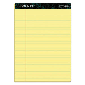 ESTOP63400 - Docket Ruled Perforated Pads, 8 1-2 X 11 3-4, Canary, 50 Sheets, Dozen