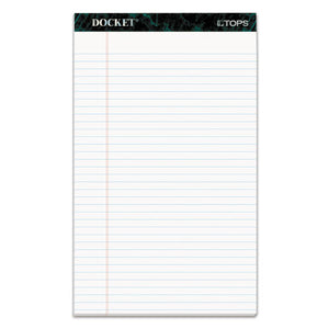 ESTOP63590 - Docket Ruled Perforated Pads, 8 1-2 X 14, White, 50 Sheets, Dozen