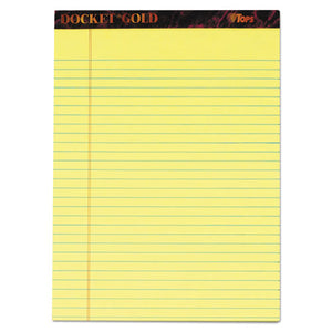 ESTOP63950 - Docket Ruled Perforated Pads, 8 1-2 X 11 3-4, Canary, 50 Sheets, Dozen