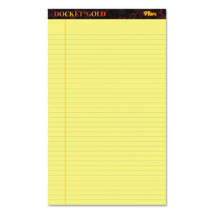 ESTOP63980 - Docket Ruled Perforated Pads, 8 1-2 X 14, Canary, 50 Sheets, Dozen