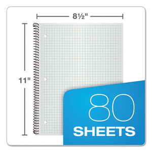 Second Nature 1-subject Wirebound Notebook, 4 Sq-in Quadrille Rule, 11 X 8.5, White, 80 Sheets