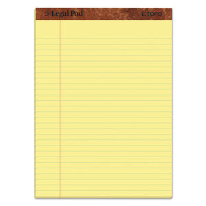 ESTOP75327 - "THE LEGAL PAD" RULED PADS, LEGAL-WIDE, 8 1-2 X 11, CANARY, 50 SHEETS, 3-PACK