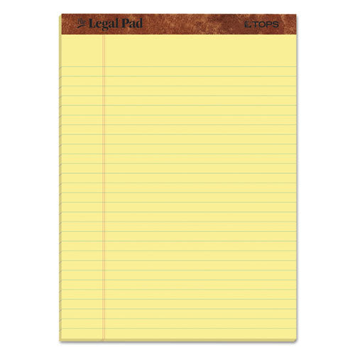 ESTOP7532 - "THE LEGAL PAD" RULED PADS, LEGAL-WIDE, 8 1-2 X 11 3-4, CANARY, 50 SHEETS, DOZEN