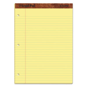 ESTOP75351 - "THE LEGAL PAD" RULED PADS, LEGAL-WIDE, 11 3-4 X 8 1-2, CANARY, 50 SHEETS, DOZEN