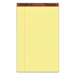 ESTOP7572 - "THE LEGAL PAD" RULED PADS, LEGAL-WIDE, 8 1-2 X 14, CANARY, 50 SHEETS, DOZEN