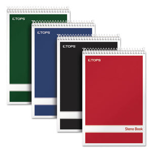 ESTOP80220 - Steno Book W-assorted Colored Covers, 6 X 9, White, 80 Sheets, 4 Pads-pack