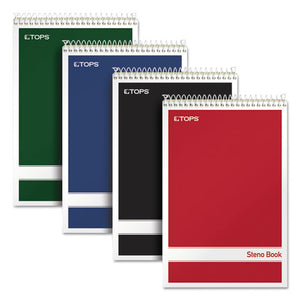 ESTOP80221 - Steno Book W-assorted Colored Covers, 6 X 9, Green Tint, 80 Sheets, 4 Pads-pack