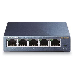 Desktop Gigabit Ethernet Switch, 10 Gbps Bandwidth, 1 Mb Buffer, 5 Ports