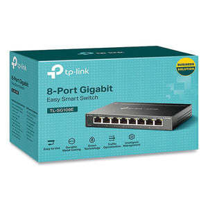 Easy Smart Gigabit Ethernet Desktop-wall-mountable Switch, 16 Gbps Bandwidth, 8 Ports