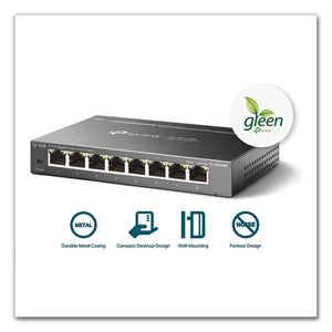 Easy Smart Gigabit Ethernet Desktop-wall-mountable Switch, 16 Gbps Bandwidth, 8 Ports