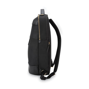 Newport Laptop Backpack, Fits 15" Laptops, Nylon-leatherette, 11.13 X 5.5 X 18, Black