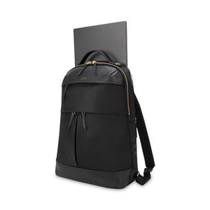 Newport Laptop Backpack, Fits 15" Laptops, Nylon-leatherette, 11.13 X 5.5 X 18, Black