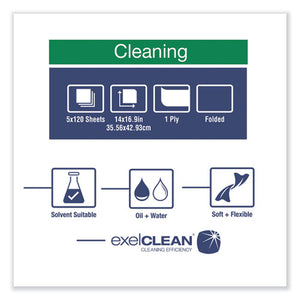 Industrial Cleaning Cloths, 1-ply, 14 X 16.9, Gray, 120-pack, 5-carton