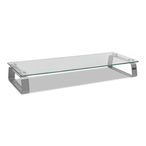 Universal Glass-top Monitor Riser, 22w X 8d X 3h, Clear