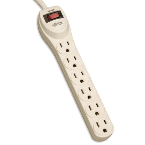 ESTRPPS6 - Industrial Power Strip, 6 Outlets, 1 3-4 X 9 1-2 X 1-4, 4 Ft Cord, Gray