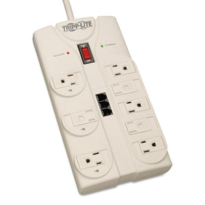 ESTRPTLP808TEL - Tlp808tel Surge Suppressor, 8 Outlets, 8 Ft Cord, 2160 Joules, Light Gray