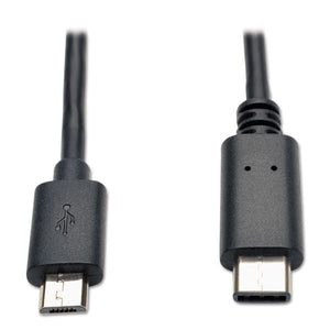 ESTRPU040006MICRO - USB 2.0 GOLD CABLE, USB MICRO-B MALE TO USB TYPE-C MALE, 6 FT