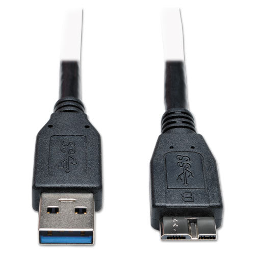 Usb 3.0 Superspeed Device Cable (a To Micro-b M-m), 1 Ft., Black