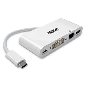 ESTRPU44406NDGUC - USB 3.0 SUPERSPEED CABLE, USB-C-DVI-I-RJ45, 3", WHITE