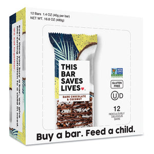 Snackbars, Dark Chocolate And Coconut, 1.4 Oz, 12-box