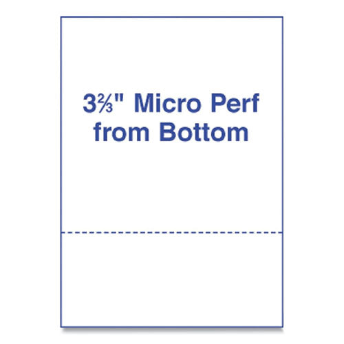 Perforated And Punched Laser Cut Sheets, Micro-perforated 3.67" From Bottom, 24 Lb, 8.5 X 11, White, 500-ream
