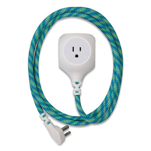 Habitat Accent Collection Braided Ac-usb Extension Cord, 6 Ft, 13 A, Mint Julep