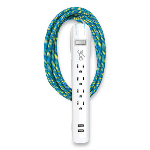 Habitat 4-outlet Surge Protector Plus Usb, 6 Ft Cord, Mint Julep