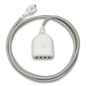 Harmony Collection Braided Usb Extension Charging Cable, 6 Ft, Tungsten