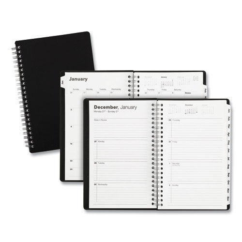 Weekly-monthly Planner, 8 X 5, Black Poly Cover, 2022