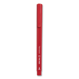 Pen Style Permanent Marker, Extra-fine Needle Tip, Red, Dozen