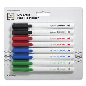 Pen Style Dry Erase Marker, Fine Bullet Tip, Assorted Colors, 8-pack