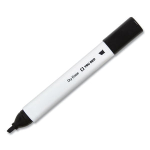 Tank Style Dry Erase Marker, Medium Chisel Tip, Black, Dozen