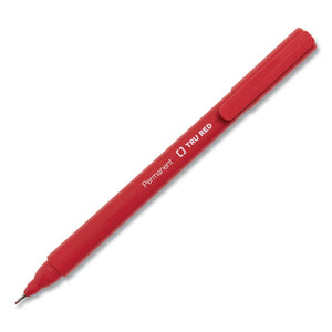 Pen Style Permanent Marker, Fine Bullet Tip, Red, Dozen