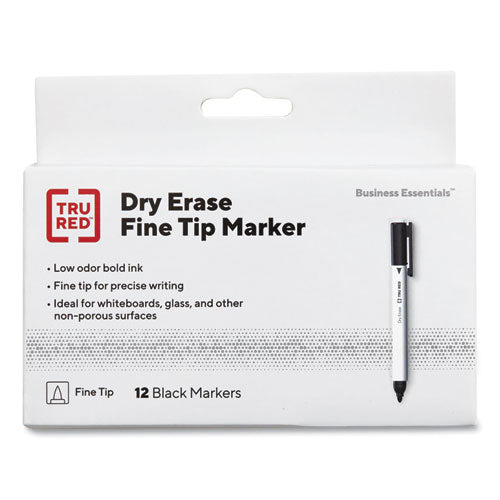 Pen Style Dry Erase Marker, Fine Bullet Tip, Black, 36-pack