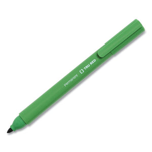 Pen Style Permanent Marker, Fine Bullet Tip, Green, Dozen