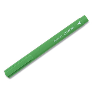 Pen Style Permanent Marker, Fine Bullet Tip, Green, Dozen