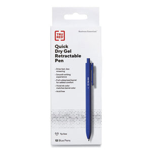 Quick Dry Gel Pen, Stick, Fine 0.5 Mm, Blue Ink, Blue Barrel, 24-pack