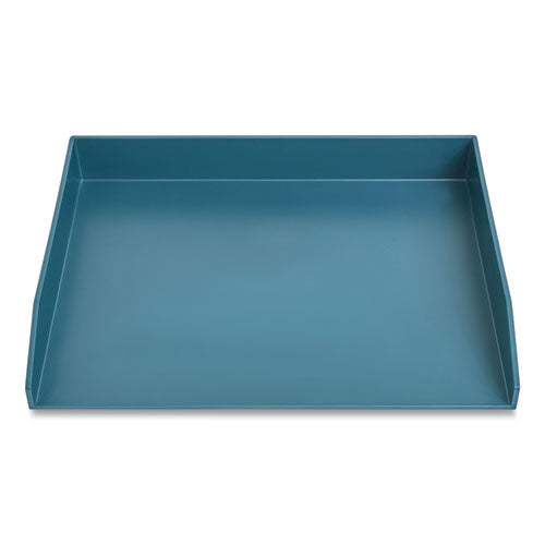 Side-load Stackable Plastic Document Tray, 1 Section, Letter Size Files, 12.24 X 9.8 X 1.75, Teal