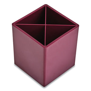 Divided Plastic Pencil Cup, 3.31 X 3.31 X 3.87, Purple